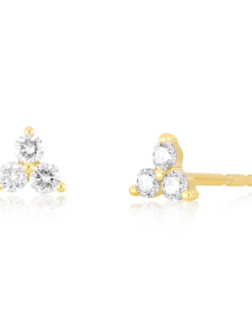 EF Collection 14K Yellow Gold Diamond Trio Studs